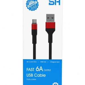 کابل شارژ و انتقال داده USB به Micro USB شیگو مدل SH-193 فست شارژ 6 آمپر طول 1 متر