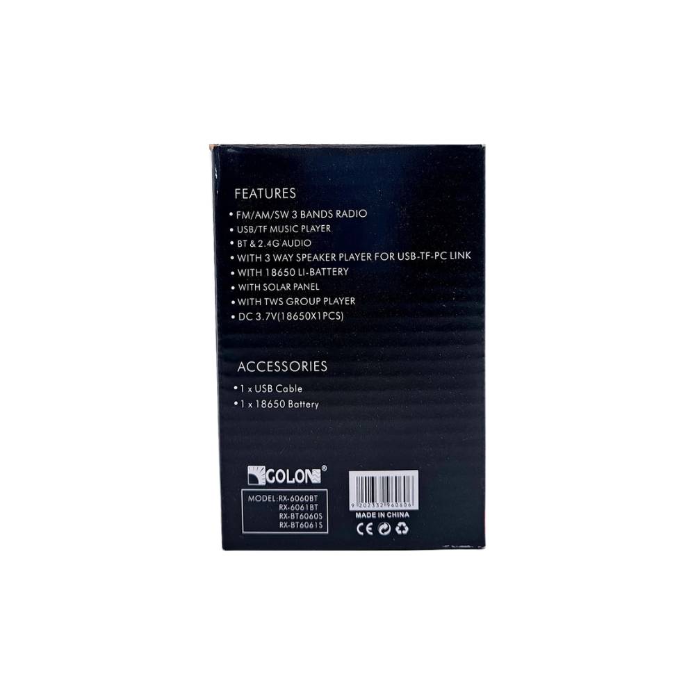 رادیو بلوتوثی گولون مدل RX-6060BT 18 رادیو بلوتوثی گولون مدل RX-6060BT